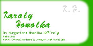 karoly homolka business card